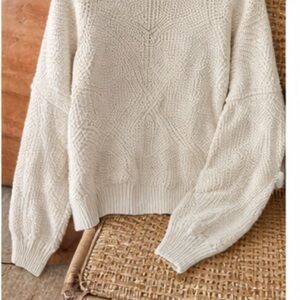 Twik Cream Textured Knit Sweater